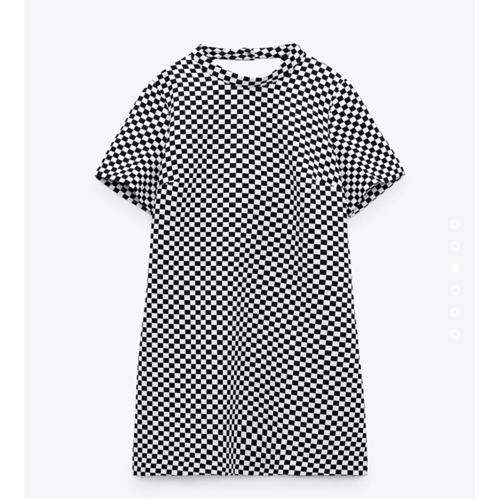 NWT Zara Checkered Short Backless dress Size Large Medium M/L - Picture 3 of 7